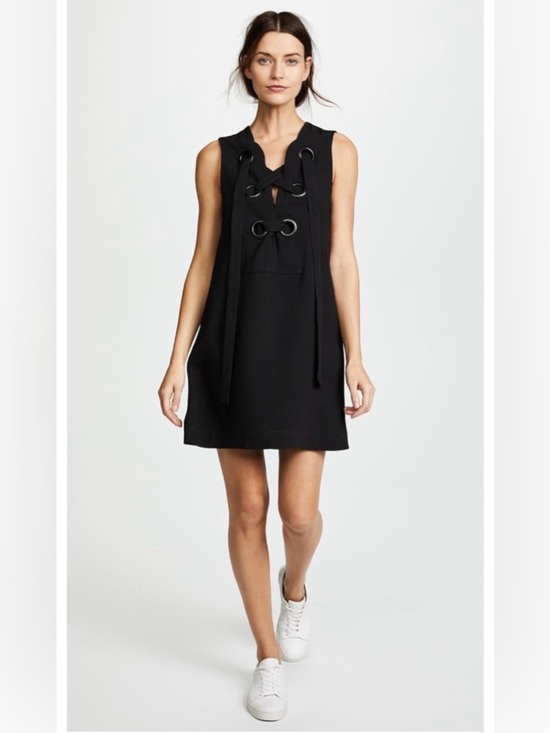 English Factory Dresses & Skirts - English Factory Black Grommet Lace Up Mini Shift Dress Sleeveless, small